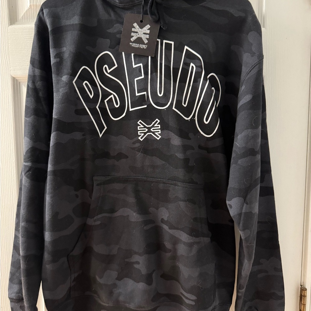 Black Camouflage Psuedo Hoodie